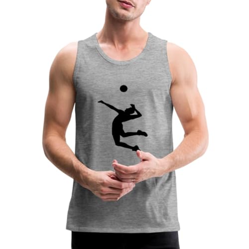 Spreadshirt Volleyball Sprung Aufschlag Männer Premium Tank Top, 3XL, Grau meliert von Spreadshirt