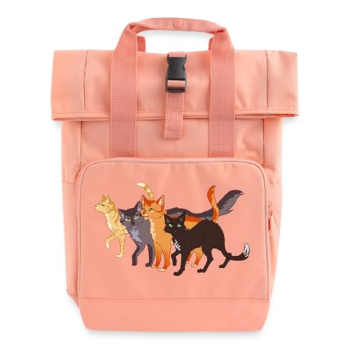 Spreadshirt Warrior Cats Feuerstern Firestar Greystripe Katze Rolltop Rucksack mit zwei Griffen, One size, Chintzrosa von Spreadshirt