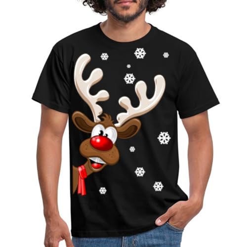 Spreadshirt Weihnachten Rudolph das Rentier Männer T-Shirt, 4XL, Schwarz von Spreadshirt