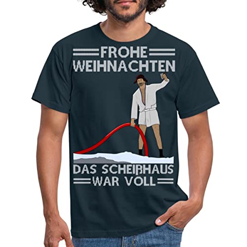 Spreadshirt Frohe Weihnachten Scheißhaus War Voll Ugly Christmas Männer T-Shirt, M, Navy von Spreadshirt