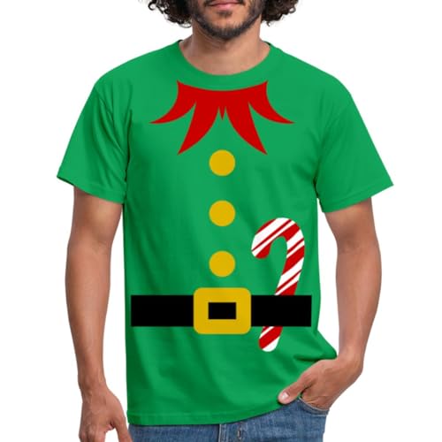 Spreadshirt Weihnachtself Kostüm Weihnachtswichtel Outfit Männer T-Shirt, XL, Kelly Green von Spreadshirt