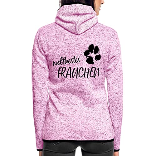 Spreadshirt Weltbestes Frauchen Frauen Kapuzen-Fleecejacke, M, Lila meliert von Spreadshirt