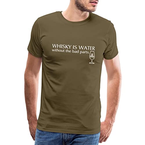 Spreadshirt Whisky is Water Without The Bad Parts Whisky Liebhaber Männer Premium T-Shirt, XXL, Khaki von Spreadshirt