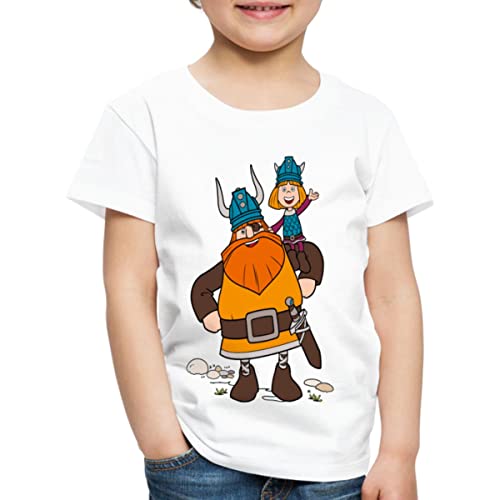 Spreadshirt Wickie Und Die Starken Männer Halvar Trägt Wickie Kinder Premium T-Shirt, 110/116 (4 Jahre), weiß von Spreadshirt