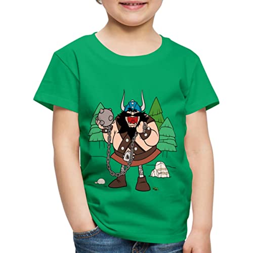 Spreadshirt Wickie Und Die Starken Männer Schrecklicher Sven Kinder Premium T-Shirt, 98/104 (2 Jahre), Kelly Green von Spreadshirt