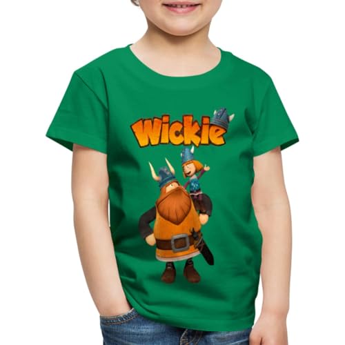 Spreadshirt Wickie Und Die Starken Männer Wickie & Halvar Kinder Premium T-Shirt, 98/104 (2 Jahre), Kelly Green von Spreadshirt