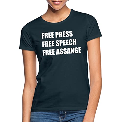 Spreadshirt WikiLeaks Freie Presse Freier Assange Frauen T-Shirt, XL, Navy von Spreadshirt