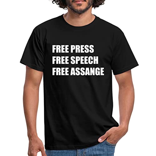 Spreadshirt WikiLeaks Freie Presse Freier Assange Männer T-Shirt, XL, Schwarz von Spreadshirt
