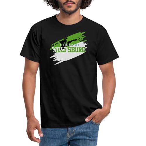 Spreadshirt Die Macht Aus Wolfsburg Grün-Weiß Fußball Fan Männer T-Shirt, 3XL, Schwarz von Spreadshirt