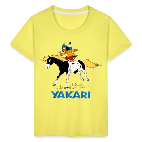 Spreadshirt Yakari Auf Kleiner Donner Kinder Premium T-Shirt, 98/104 (2 Jahre), Gelb von Spreadshirt