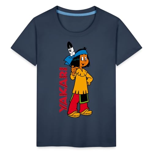 Spreadshirt Yakari Indianer Hey Du Kinder Premium T-Shirt, 122/128 (6 Jahre), Navy von Spreadshirt