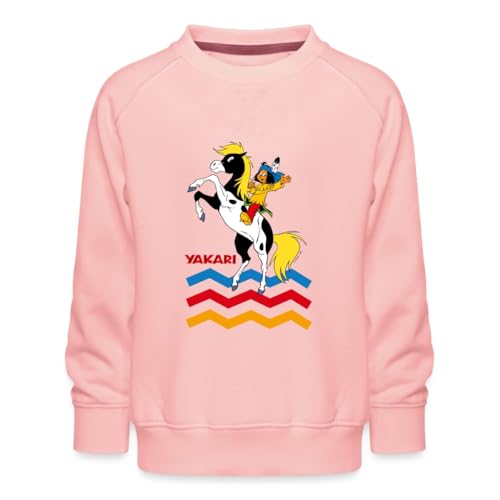 Spreadshirt Yakari Indianer Reitet Auf Pferd Kleiner Donner Kinder Premium Pullover, 98/104 (3-4 Jahre), Kristallrosa von Spreadshirt