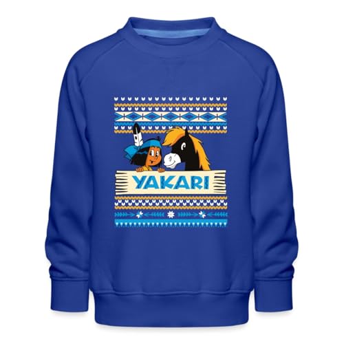 Spreadshirt Yakari Und Kleiner Donner Ugly Christmas Kinder Premium Pullover, 122/128 (7-8 Jahre), Royalblau von Spreadshirt