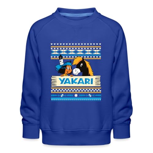 Spreadshirt Yakari Und Kleiner Donner Ugly Christmas Kinder Premium Pullover, 134/146 (9-11 Jahre), Royalblau von Spreadshirt