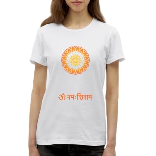 Spreadshirt Yoga OM Namah Shivaya Frauen T-Shirt, M, weiß von Spreadshirt