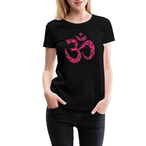 Spreadshirt Yoga Om Zeichen Aum Meditation Mehndi Frauen Premium T-Shirt, M, Schwarz von Spreadshirt