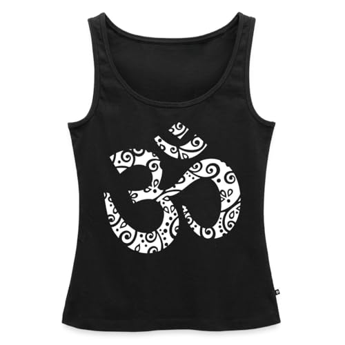 Spreadshirt Yoga Om Zeichen Aum Meditation Mehndi Frauen Premium Tank Top, M, Schwarz von Spreadshirt