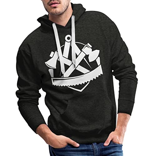 Spreadshirt Zimmerer Logo Handwerk Wappen Zimmermann Männer Premium Hoodie, M, Anthrazit von Spreadshirt