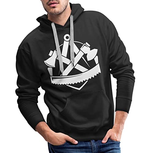 Spreadshirt Zimmerer Logo Handwerk Wappen Zimmermann Männer Premium Hoodie, M, Schwarz von Spreadshirt