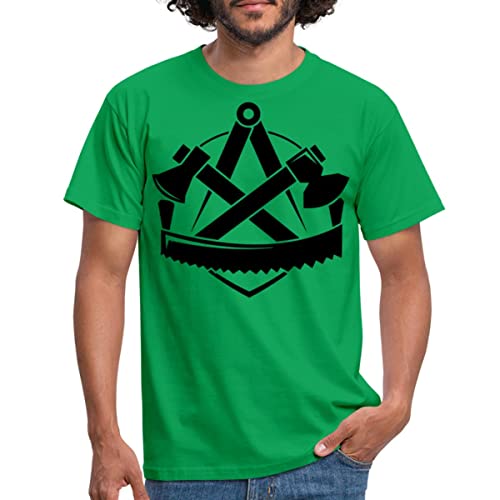 Spreadshirt Zimmerer Logo Handwerk Wappen Zimmermann Männer T-Shirt, 3XL, Kelly Green von Spreadshirt