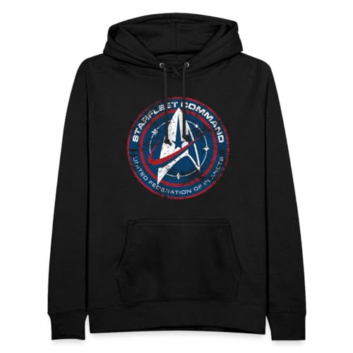 Spreadshirt Star Trek Discovery Abzeichen Sternenflotte Frauen Hoodie, M, Schwarz von Spreadshirt