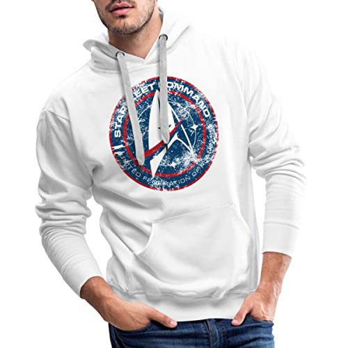 Spreadshirt Star Trek Discovery Abzeichen Sternenflotte Männer Premium Hoodie, L, weiß von Spreadshirt