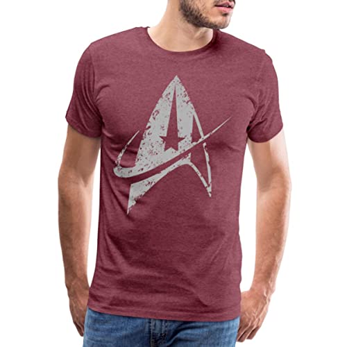 Spreadshirt Star Trek Discovery Delta Abzeichen Used Look Männer Premium T-Shirt, M, Bordeauxrot meliert von Spreadshirt