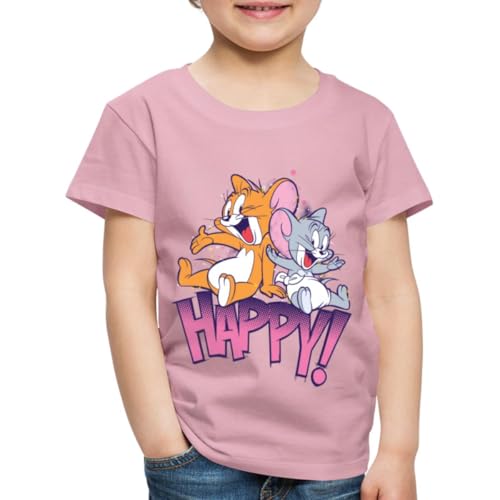 Spreadshirt Tom Und Jerry Jerry und Nibbles Kinder Premium T-Shirt, 110/116 (4 Jahre), Hellrosa von Spreadshirt