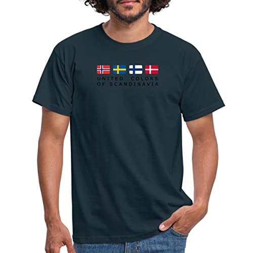 Spreadshirt United Colors of Scandinavia Finnland Norwegen Schweden Dänemark Männer T-Shirt, XL, Navy von Spreadshirt