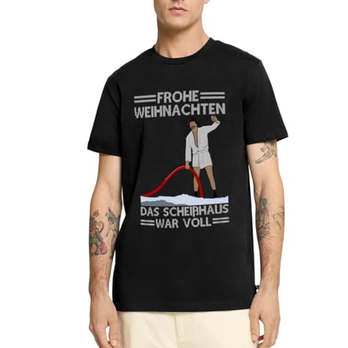 Spreadshirt Frohe Weihnachten Scheißhaus War Voll Ugly Christmas Männer Premium T-Shirt, 3XL, Schwarz von Spreadshirt
