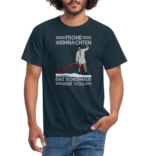 Spreadshirt Frohe Weihnachten Scheißhaus War Voll Ugly Christmas Männer T-Shirt, L, Navy von Spreadshirt
