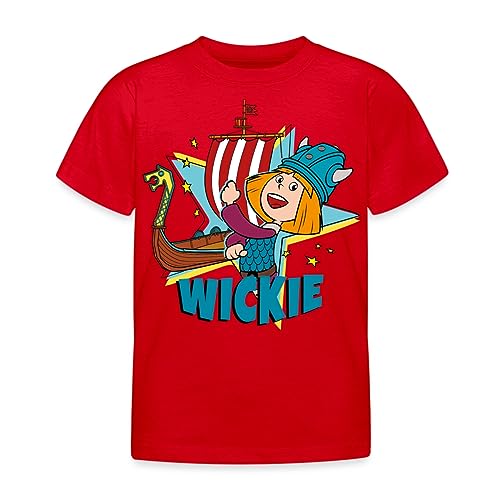 Spreadshirt Wickie Und Die Starken Männer Wikingerschiff Kinder T-Shirt, 98/104 (3-4 Jahre), Rot von Spreadshirt