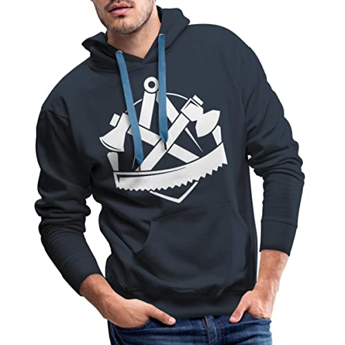 Spreadshirt Zimmerer Logo Handwerk Wappen Zimmermann Männer Premium Hoodie, L, Navy von Spreadshirt