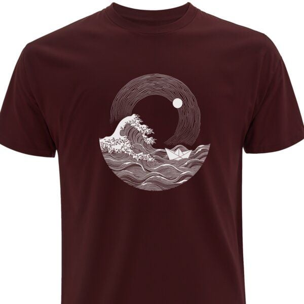 Spreecult Die große Welle und das Papierboot - Bio und Fair - Männer Unisex T-Shirt von Spreecult