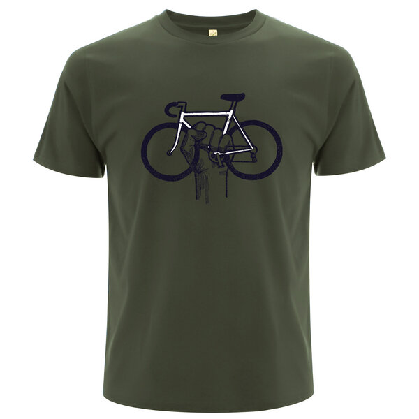 Spreecult Fahrrad Faust - Bio und Fair - Männer Unisex T-Shirt - Bike Fixie Shirt von Spreecult