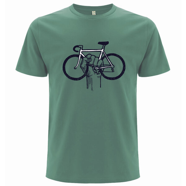 Spreecult Fahrrad Faust - Bio und Fair - Männer Unisex T-Shirt - Bike Fixie Shirt von Spreecult
