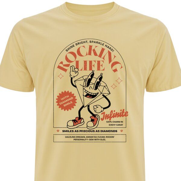 Spreecult Rocking Life - Bio und Fair - Männer Unisex T-Shirt - Fun Retro 70er 60er von Spreecult