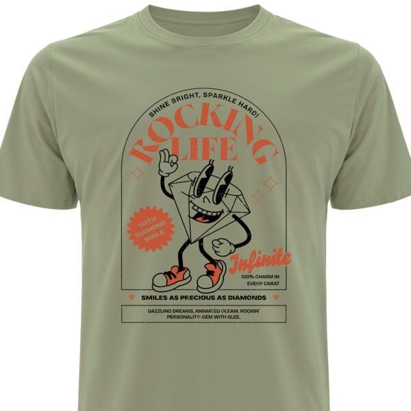 Spreecult Rocking Life - Bio und Fair - Männer Unisex T-Shirt - Fun Retro 70er 60er von Spreecult