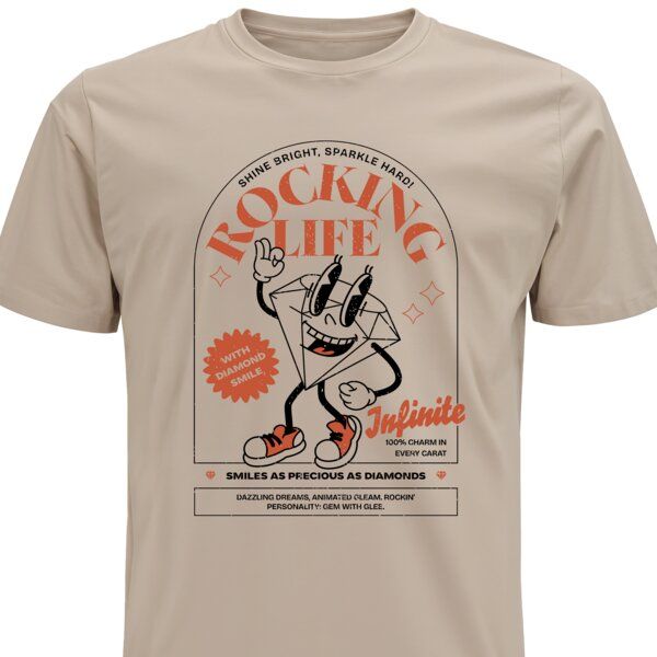Spreecult Rocking Life - Bio und Fair - Männer Unisex T-Shirt - Fun Retro 70er 60er von Spreecult
