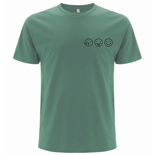 Spreecult Smile - Bio und Fair - Männer Unisex T-Shirt - Smiley Emoji Shirt von Spreecult