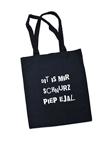 Jutebeutel Bedruckt mit Berliner Spruch schnurz - / Stoffbeutel/Jute Beutel/Einkaufsbeutel Baumwolle mit Sprüchen von Spree Klamotte Berlin - Statement Sprüche Tasche - schwarz von Spreeklamotte Berlin