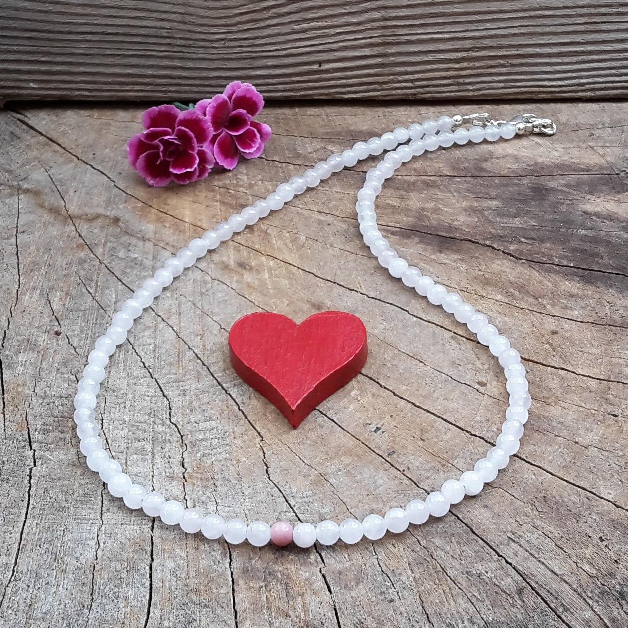 Rosenquarzschmuck/Rosa Perlenkette Rosenquarz Kette Damen Freundin & Rhodonit 4 Mm Mit 925 Silber Rosenquarzschmuck/Rosa Perlenkette Rosenquarz Kette Damen Freundin & Rhodonit 4 Mm Mit 925 Silber von Spreeschmuck