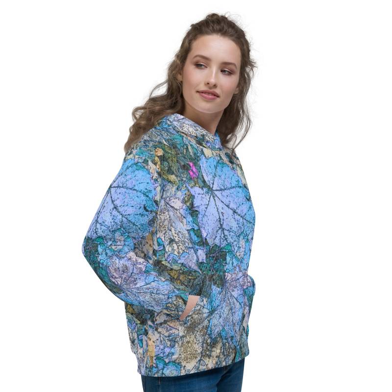Blauer Kapuzenpullover | xs-3xl - Blattwerk Blau Spreewaldliebe/Bequemer Hoodie Mit Innenfleece von Spreewaldliebe