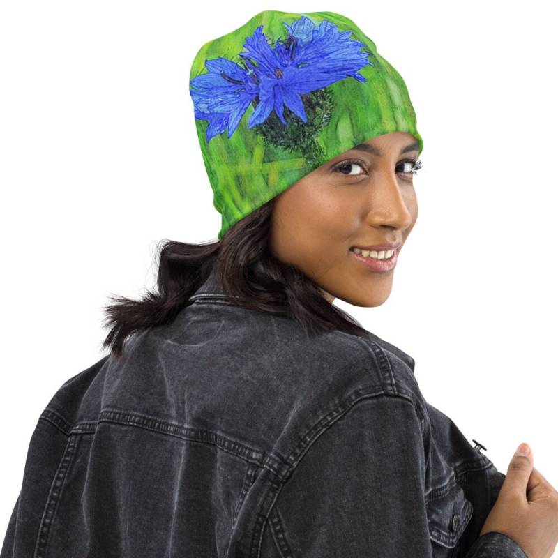 Wunderschöne Beanie - Kornblume Spreewaldliebe von Spreewaldliebe
