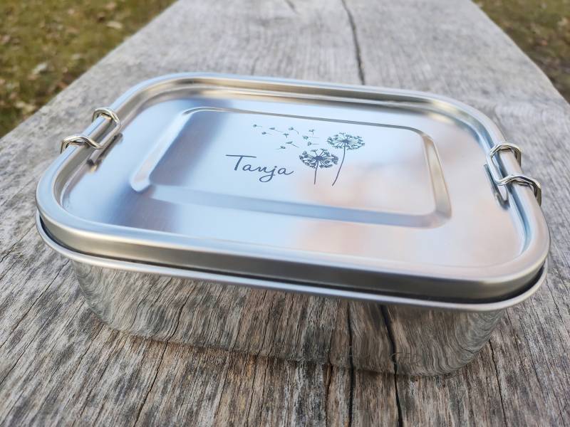 2. Wahl | B-Ware Personalisierte Brotdose Edelstahl Mit Verschluss Ohne Trennsteg Gravur Lunchbox von SPRENGERSshop