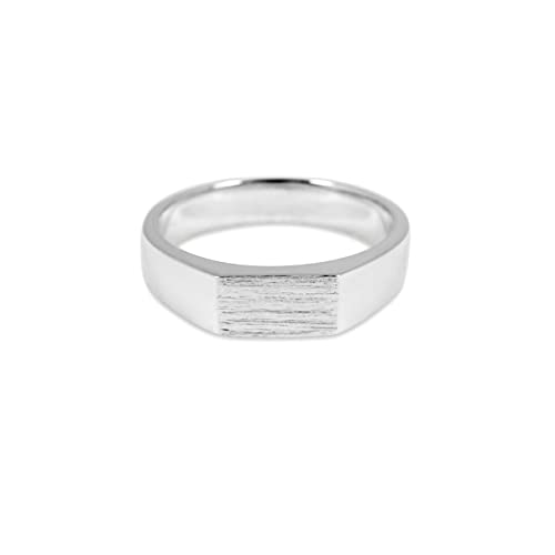 Männer Ring Silber aus 925 Sterling Silber eckig handgemachte Fläche minimalistisch moderner Männerschmuck aus Deutschland inkl. Geschenkverpackung (Silber, 58) von Sprezzi Fashion