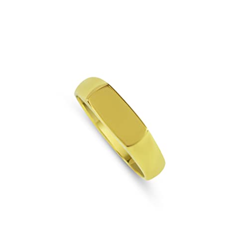 Herren Ring Silber und Gold aus 925 Sterling Silber poliert massiv handgemacht Fläche minimalistisch hochwertiger moderner Herrenschmuck aus Deutschland (Gold, 58) von Sprezzi Fashion