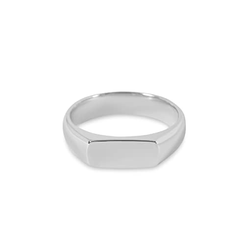 Herren Ring Silber und Gold aus 925 Sterling Silber poliert massiv handgemacht Fläche minimalistisch hochwertiger moderner Herrenschmuck aus Deutschland (Silber, 68) von Sprezzi Fashion