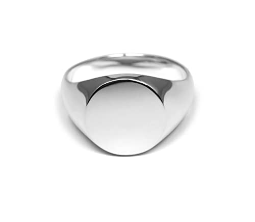 Herren Ring Siegelring 925 Silber rund glänzend poliert für Gravur geeignet massiv | Männerschmuck aus Deutschland mit Geschenkbox (62) von Sprezzi Fashion