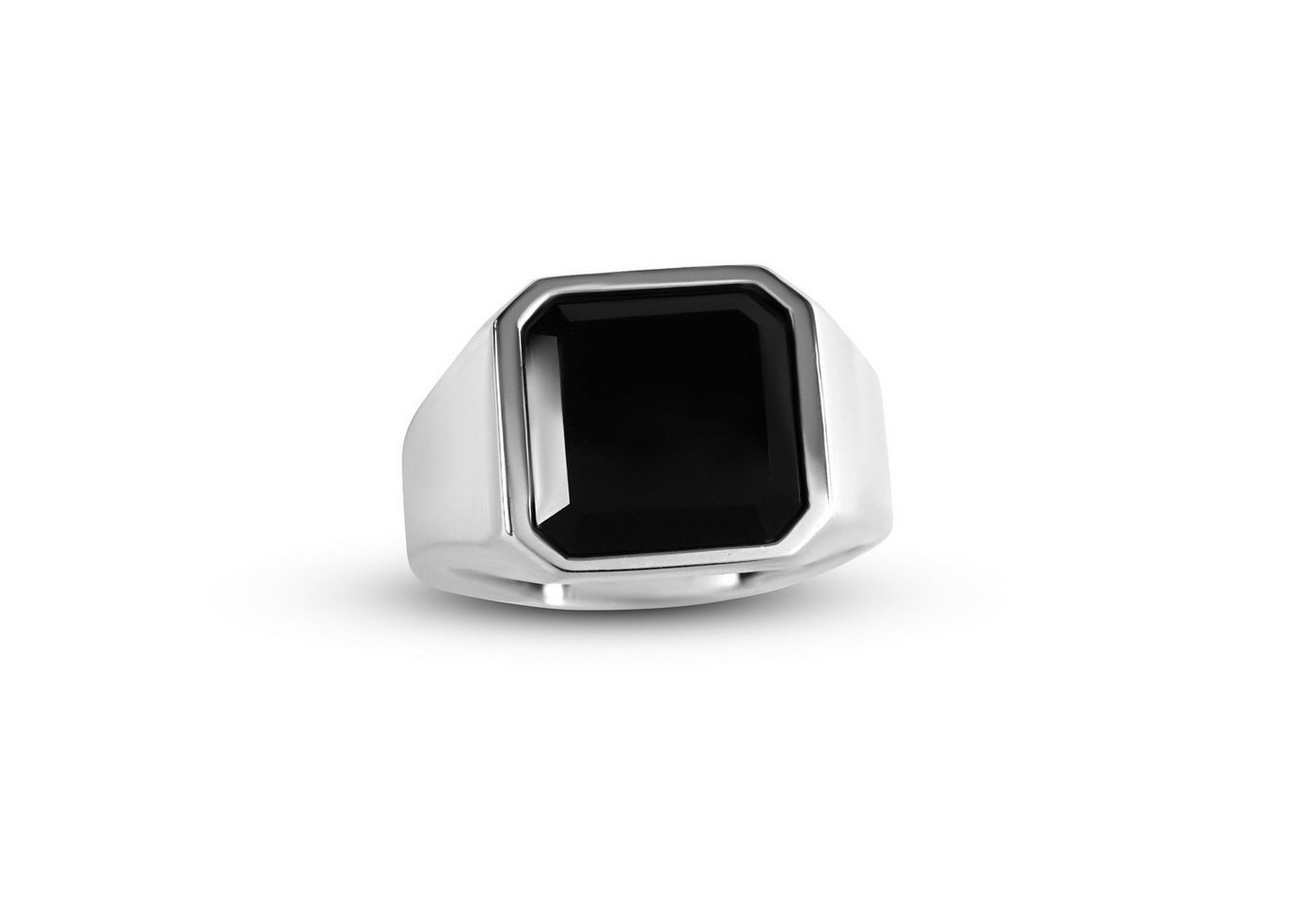 Sprezzi Fashion Siegelring Herren Ring Siegelring mit Onyx Stein schwarz 925 Silber (inkl. Schmuckbox), handgemacht, handmade, Naturstein, Onyx von Sprezzi Fashion